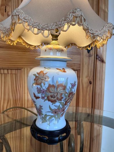 Ceramic lamp 65 euro. Brass with glass shade 95 euro . Chinese style 50 euro .