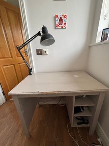 desk and lamp