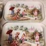 5 Vintage Massilli France mini tin tray Image 3