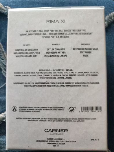 Rimaxl Carner Barcelona niche perfume new sealed free shipping