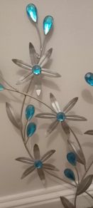 Metal contemporary wall art turquoise