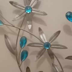 Metal contemporary wall art turquoise