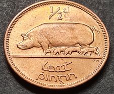Ireland Excellent 1964 Half Penny coin Full Lustre