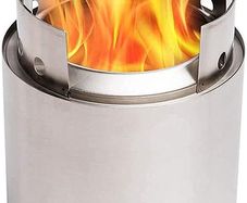 Campfire | Portable Camping Hiking, Backpacking and Survival Stove, No liquid fuel needed, Powerful Efficient Wood Burning, Low Smoke, 4+ People, 304 Stainless Steel, Compact 18 x 23,5 cm
