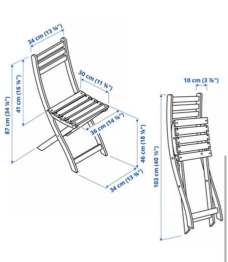 IKEA ASKHOLMEN Outdoor Table and 2 Folding Chairs Set  Good condition