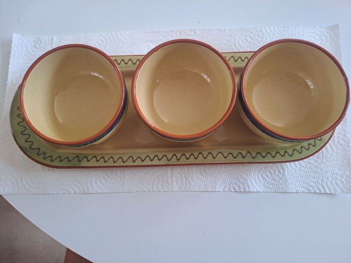 M&S Tuscany Pottery Chips & Dips Set - Perfect Condition