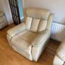 Cream leather sofa with 2 armchairs Image 2