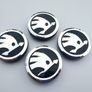 1set (4caps) Black Chrome logo SKODA Octavia Superb Fabia Yeti wheel center cap 5JA601151A 56mm caps Image 8