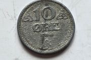 Norway 10 Ore 1943 German Occupation. Dull Metal