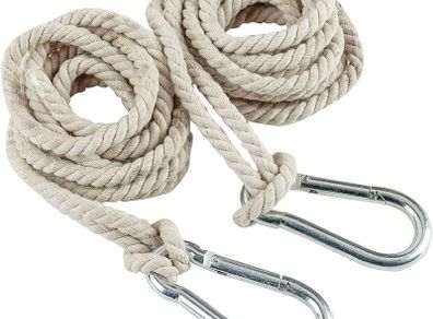 Tree Swing Ropes, 2Pcs 4M Hammock Hanging Rope Adjustable Swing Hooks Strap Garden Furniture Accessories