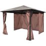 Gazebo with Curtain Brown Aluminium 300x300 cm Image 3