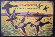 Winchester firearms company, vintage style metal sign .