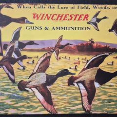 Winchester firearms company, vintage style metal sign .
