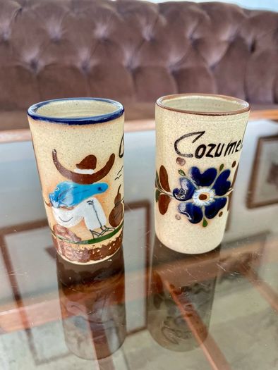 Stoneware Tequila Shot Glasses Tonala Mexico
