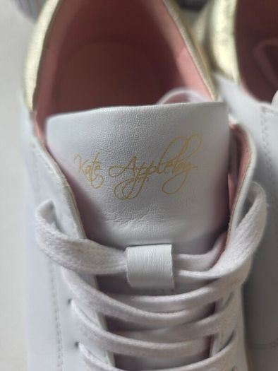Kate Appleby White Leather Platform Trainers Size 41