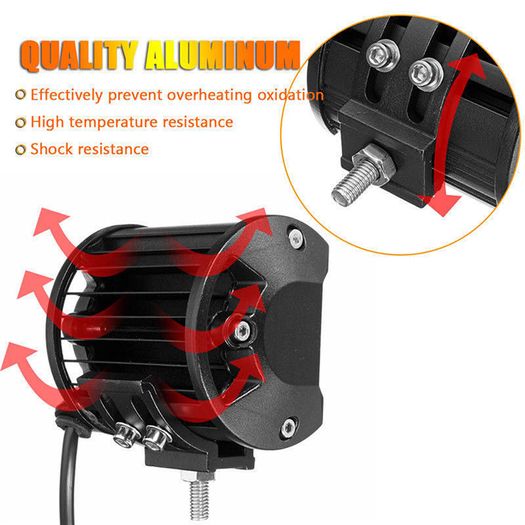 1x 4" Inch 60W 20LED Spot Fog Work Light Flood Spot Combo Off-road Driving Fog Lamp Boat Quad Jeep Truck Tractor Van