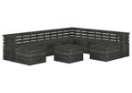 11 Piece Garden Pallet Lounge Set Solid Pinewood Dark Grey