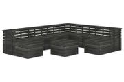 11 Piece Garden Pallet Lounge Set Solid Pinewood Dark Grey