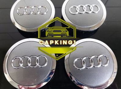 4 x Grey Audi Centre Caps (69mm) - FREE POST