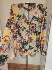Star by Julien Macdonald yellow floral choker blouse size UK20 EU48 Perfect condition Postage included