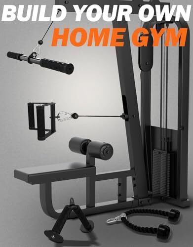 Cable Machine Attachment Set, Lat Pulldown Attachments for Home Gym Equipment, Tricep Pull Down Attachment for Home Gym Accessories, Lat Pull Down Bar and Tricep Rope Cable Attachment