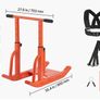 Weight Sled, Steel Power Sled, Fitness Training Sleds for Athletic Exercise Speed Improvement, Workout Equipment with Adjustable Height Handle, Compatible with 25/51 mm Weight Plates, Orange Image 2