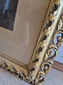 Vintage Ornate Gold Frame & Painting
