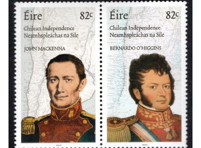 2010 Ireland Irish Role in Chilean Independence Commemorative Stamps Mint Never Hinged (MNH)