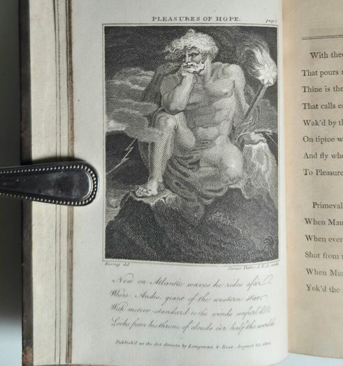 The Pleasures of Hope, with Other Poems. 1805. Thomas Campbell. Rare antique book, full leather.