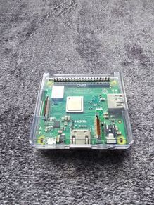 Raspberry Pi 3 Model A+ with clear case