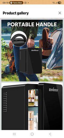 Enventor Mini Fridge 6 Litre, 8 Can Mini Fridges for Bedrooms, AC+12V DC Power Cooler & Warmer, Portable Small Fridge for Car, Travel, Home/Skincare, Makeup, Cosmetics/Drinks, Fruit, Food, Black
