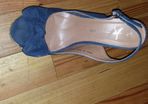Navy Wedge Sandals