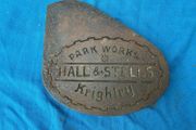Cast iron Hall &amp; Stells  nameplate
