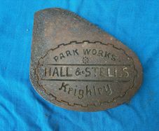 Cast iron Hall & Stells  nameplate