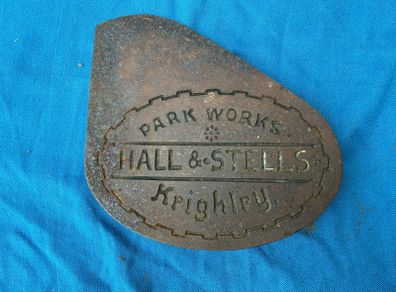 Cast iron Hall & Stells  nameplate