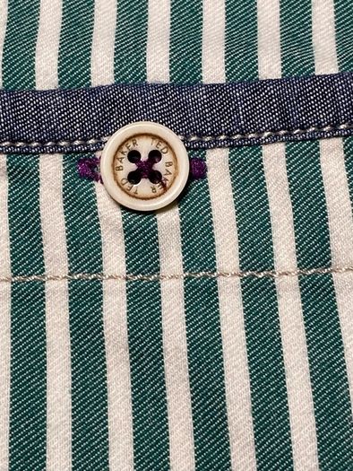 Ted Baker Mens Green/White Stripe Long Sleeve Shirt Size Small