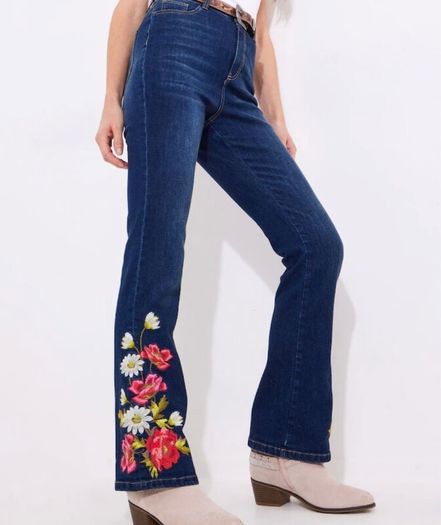 Stunning brand NEW Joe Browns  Floral Print Embroidered Bootcut Jeans, size 8