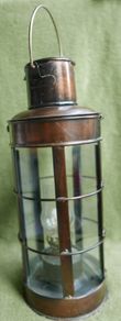 Vintage  Maritime Lanterns Copper Lantern 5-Sided Glass Walls Hangable Oil Lamp