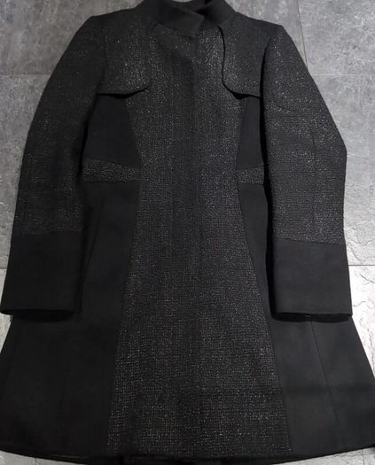 Karen Millen Beautiful Coat Black Grey Tweed