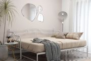 Sofa Bed Frame White Metal 90x200 cm