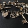Vintage sterling silver padlock charm bracelet Image 2