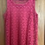 NEXT Pink Lace Sleeveless Top with matching inner camisole Size 20 Image 3