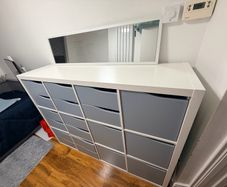 IKEA KALLAX Storage Unit with Grey Drawers & Doors + FREE EXTRAS