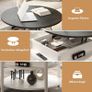 Round Lift Top Coffee Table with Storage and Hidden Compartment, 68cm Farmhouse Coffee Tables for Living Room Reception Room, 2 Tier Small Round Center Table Circle Dining Table, White Image 6