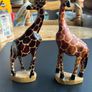 Hand Carved Wood Giraffes Statue Image 2