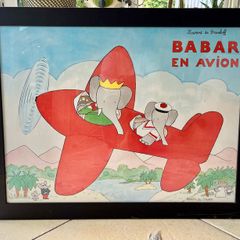 Large framed Babar print