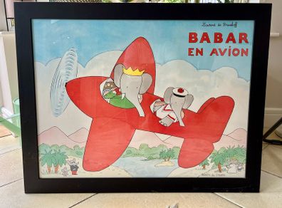 Large framed Babar print