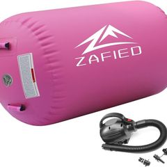 Air Roller Gymnastics Barrel Inflatable Air Roller Barrel with Pump, Tumbling Mat Gym Tumble Track Backhandspring Trainer for Exercise Training Yoga Backflip
