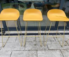Set of 4 Yellow Bar Stools