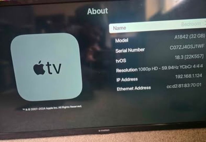 Apple TV 4K (A1842), no remote